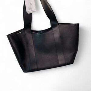 Liselle Kiss Jamie Large Leather Tote Bag - Smooth Black NWT